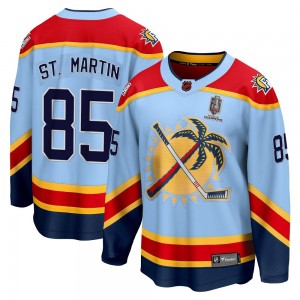 Youth Fanatics Branded Florida Panthers Hunter St. Martin Light Blue Special Edition 2.0 2024 Stanley Cup Champions Jersey - Bre