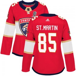 Women's Adidas Florida Panthers Hunter St. Martin Red Home 2024 Stanley Cup Champions Jersey - Authentic