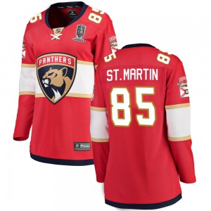 Women's Fanatics Branded Florida Panthers Hunter St. Martin Red Home 2024 Stanley Cup Champions Jersey - Breakaway