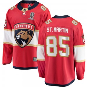 Men's Fanatics Branded Florida Panthers Hunter St. Martin Red Home 2024 Stanley Cup Champions Jersey - Breakaway