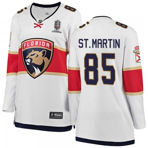 Women's Fanatics Branded Florida Panthers Hunter St. Martin White Away 2024 Stanley Cup Champions Jersey - Breakaway